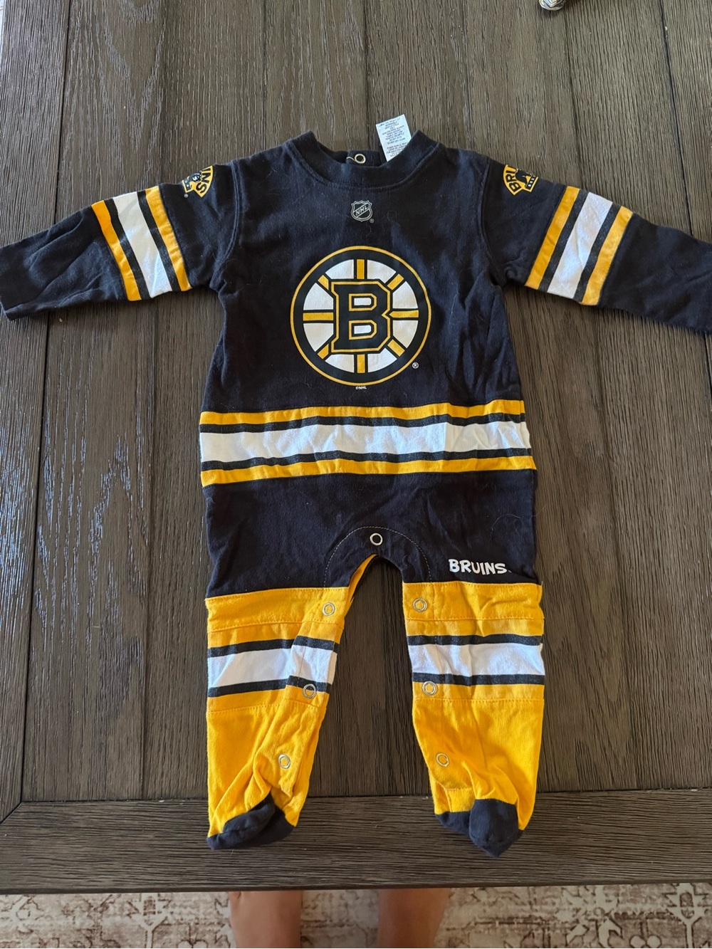 NHL Boston Bruins Baby Footie - Black, Gold & White